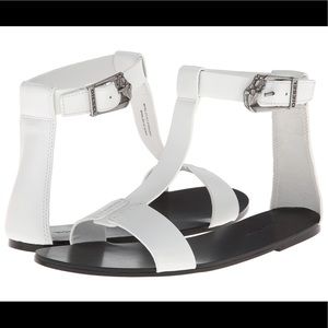Diesel white leather sandals size 39